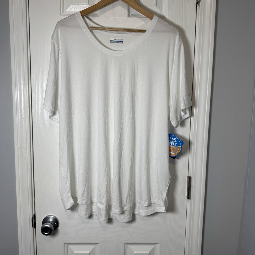 Columbia PFG Shirt Womens 2X White Essential Elements Short Sleeve Shirt NWT